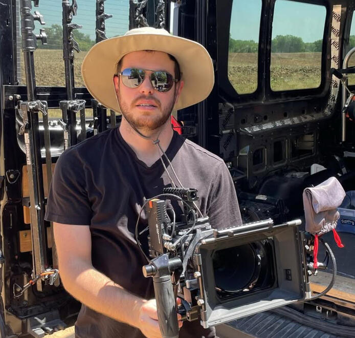 It was a long, hot day shooting Jeremy Nathan's music video outside Kingman, KS. Photo by Jeremy Cline, summer 2022.