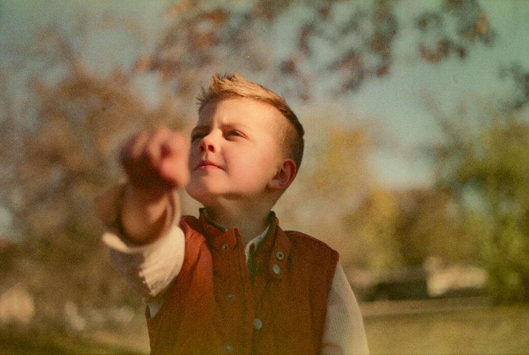 My nephew striking a superhero pose. (Shot on Canon AE-1 on expired 45color film, November 2024.)